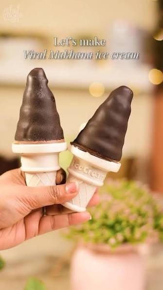 GT Makhana (Foxnut) Vanilla Ice Cream with Chocolate Dip